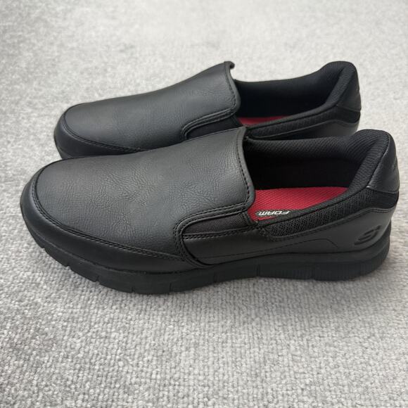 Skechers Work Shoes Mens Size 10 Slip Resistant Slip-On Memory Foam 77157MC - Picture 1 of 12